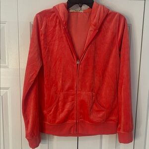 Melon Velour Zip-Up Hoodie/Pants set